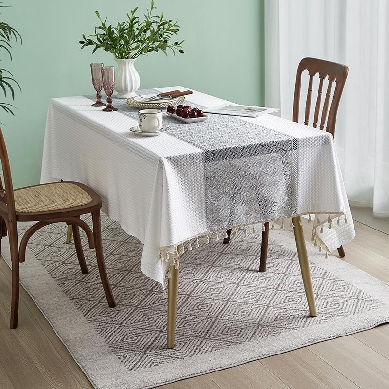 Скатерть в геометрическую клетку, кружево, пэчворк, прямоугольная, машинного плетения, полиэстер, тканая скатерть для свадьбы, дня рождения, ресторана, шведского стола