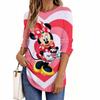 3D Cute Cartoon Pattern Printed Top Casual Long Sleeved Women's T-shirts - Soft Medium Stretch Polyester Fabric Spring and Autumn Relaxed Fit Clothing