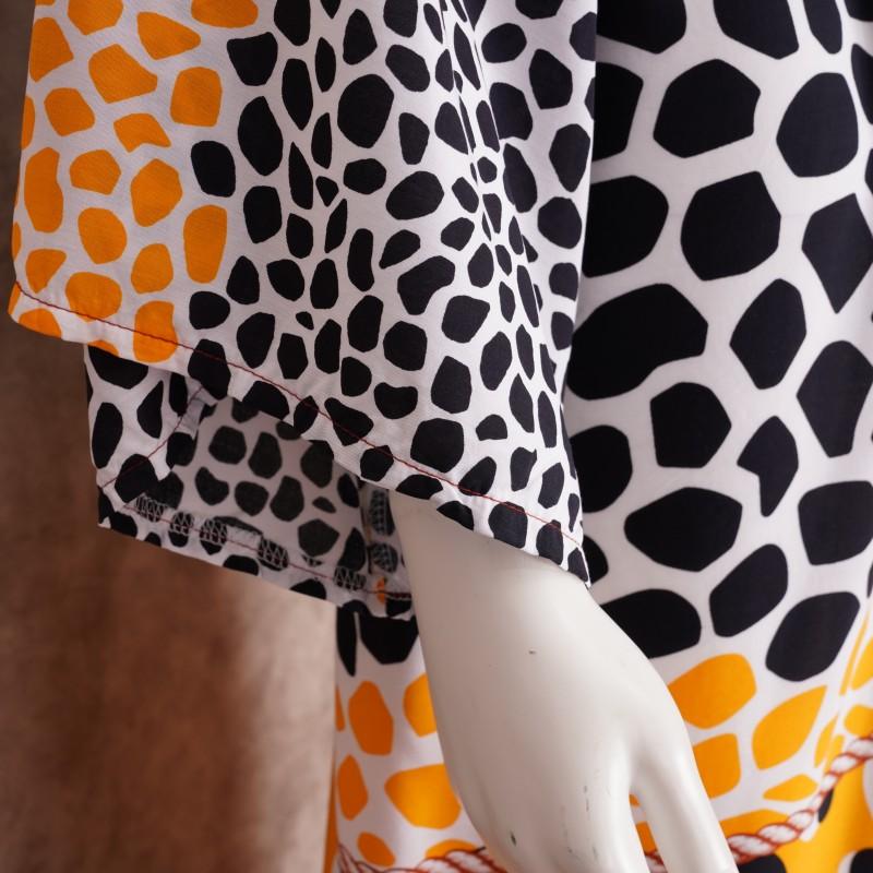 EDOLYNSA Boho Printed Kimono Dress Tunic Women Summer Clothes Plus Size Long Sleeve Bikini Wrap Dress Beach Wear Swim Suit Cover Up Q1414