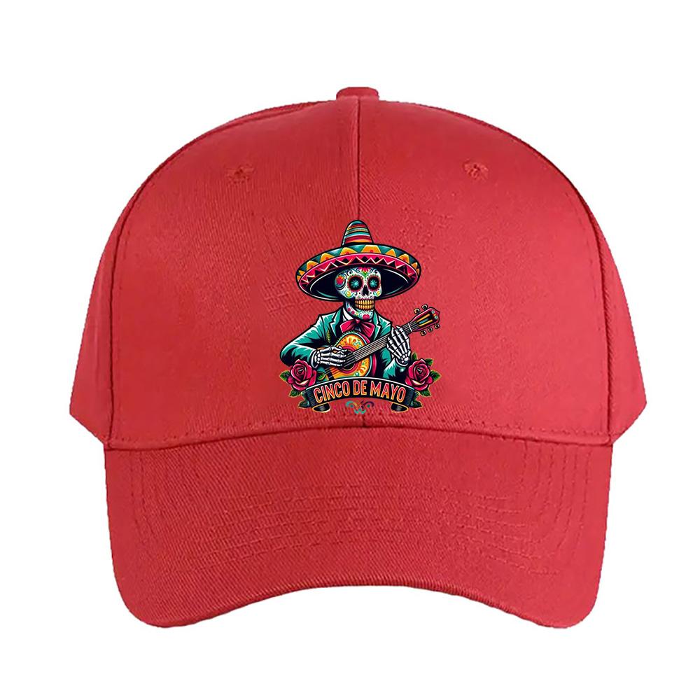 Cinco De Mayo Skeleton Caps Summer Adult Baseball Cap Adjustable with Curved Brim Duckbill Hat Protection Sun Hats