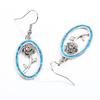 Round Frame Rose Design Earrings for Women Luxurious and Niche with A Cool and Aloof Temperament