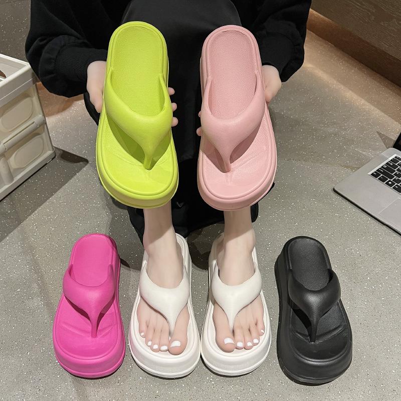 2025Women Platform Sandals Women Flip-flops EVA Heels Sandals For Women Fashion Beach Slides Outdoor Soft Heel Cloud Slippers