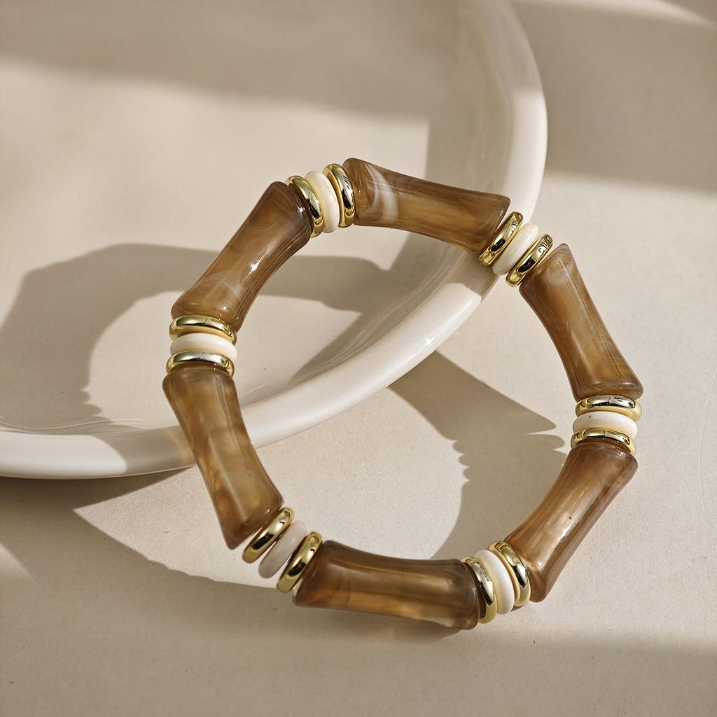 Color Smudging Elbow Joint Elevation Bracelet Bamboo Design Sense Simple Personality Medium Antique Bracelet