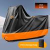 Black Thickened 210D Silver-Coated Oxford Motorcycle Rain Cover, Cross-Border, Lengthened