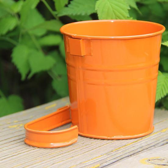 Цветочная корзина. Практичный прочный антидеформированный горшок в форме ведра со съемным крючком для патио.
