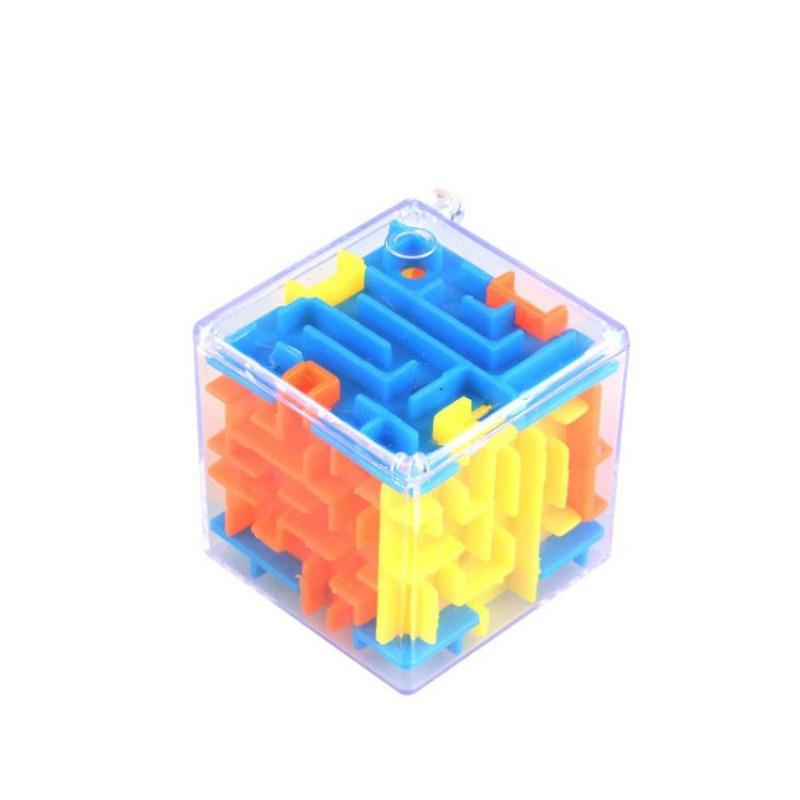 Прозрачный 3D-куб-головоломка-лабиринт с катящимся шариком - забавная игрушка для снятия стресса для детей