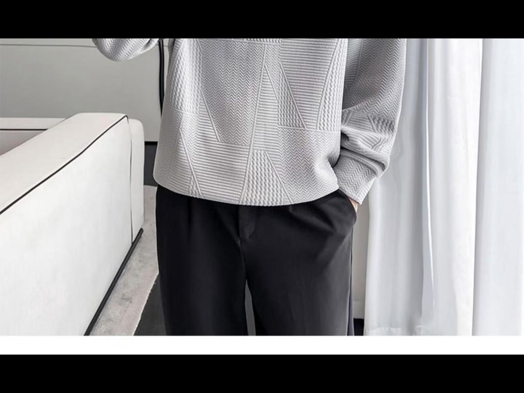 Men's 2023 Autumn/Winter Waffle Lapel Sweatshirt - Trendy, Versatile, Long-Sleeved Top