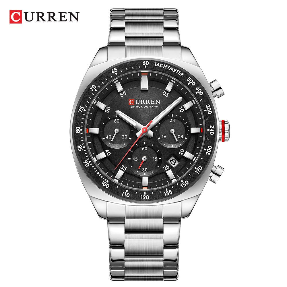 CURREN 8287 Мужские многофункциональные водонепроницаемые деловые часы с календарем