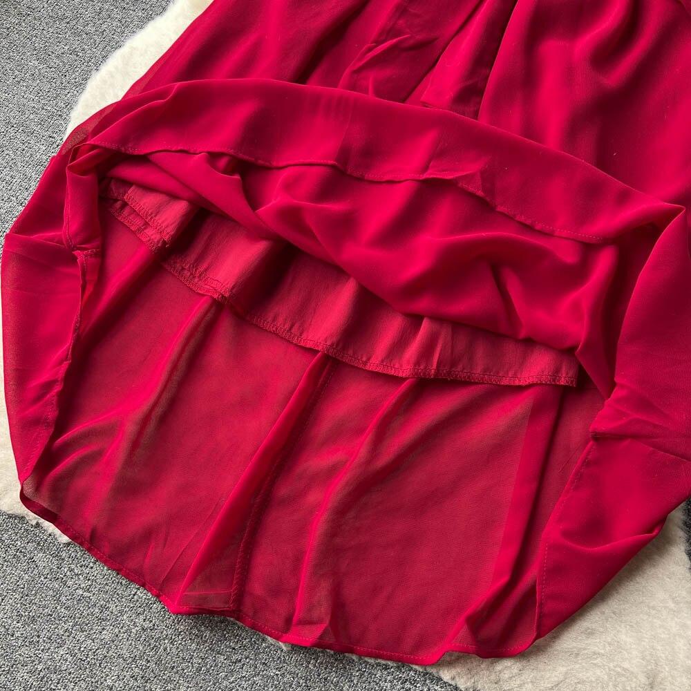 Французские шикарные платья макси для женщин с отложным воротником и рукавами-фонариками, женское летнее платье на шнуровке, женское летнее платье трапециевидной формы, Прямая поставка