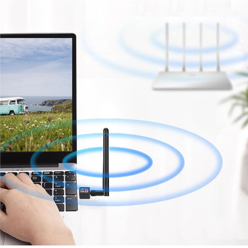 Мини беспроводной сетевой адаптер USB WiFi с внешней антенной (150 Мбит/с, RTL8188)