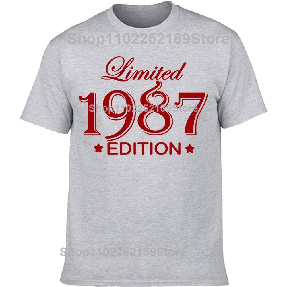 Novelty Awesome 1987 38 Years Old T Shirts Tee Tops Round Neck Short-Sleeve Fashion Tshirt Clothing Casual Basic T-shirts