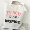 Life Graphics Женская холщовая сумка через плечо с леопардовым принтом и буквами Сумка для покупок Учитель Лучший подарок Женские многоразовые сумки