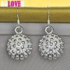 925 Sterling Silver Coral Fireworks Drop Earrings Jewelry