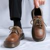 Туфли-лодочки в британском стиле с круглым носком, мужские, на шнуровке, кожаные туфли в студенческом стиле, ретро-туфли-кеды 33589-R