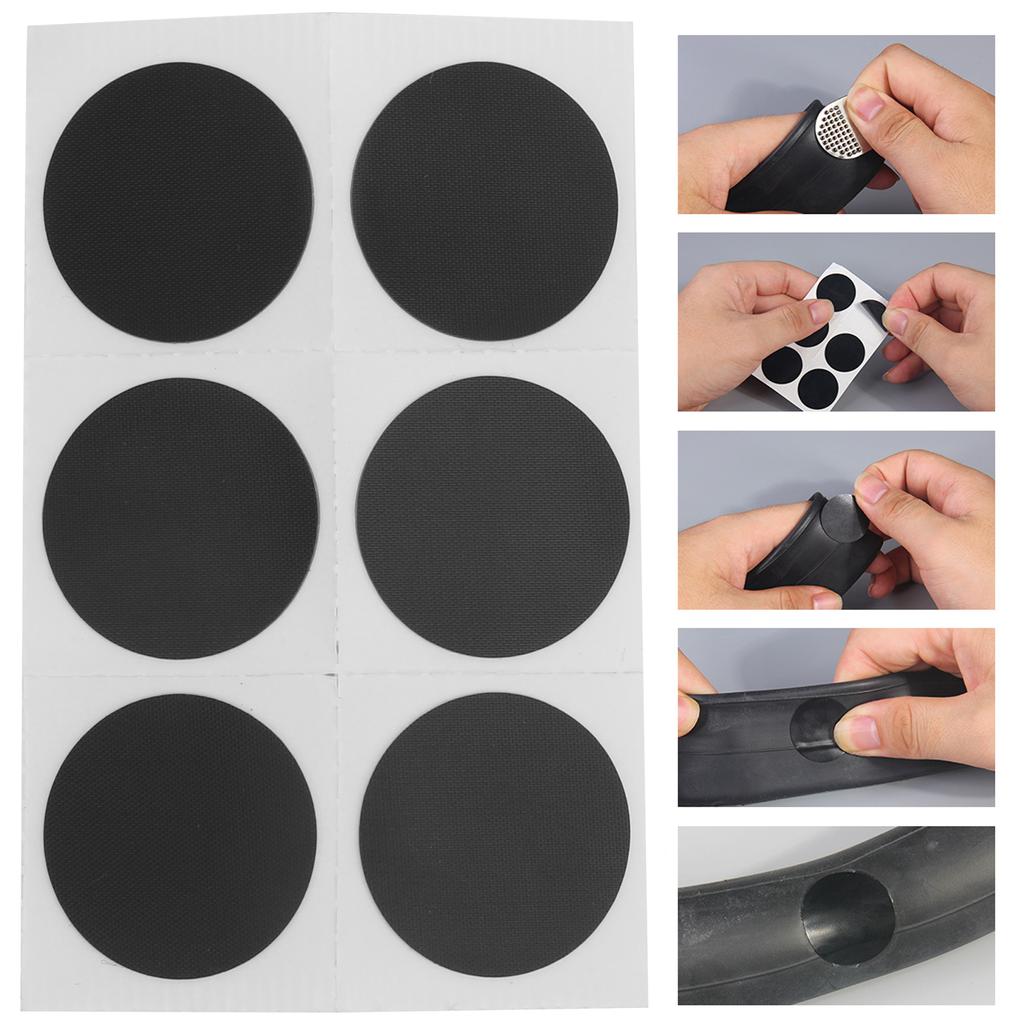 Набор латок для ремонта велосипедных камер, бесклеевые резиновые латки для прокола велосипедной камеры с рашпилем