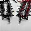 Сексуальное кружевное цветочное ожерелье-чокер для женщин, готическое панк-бархатное ожерелье-чокер, черная подвеска-капля на ремешке, украшение с бантом