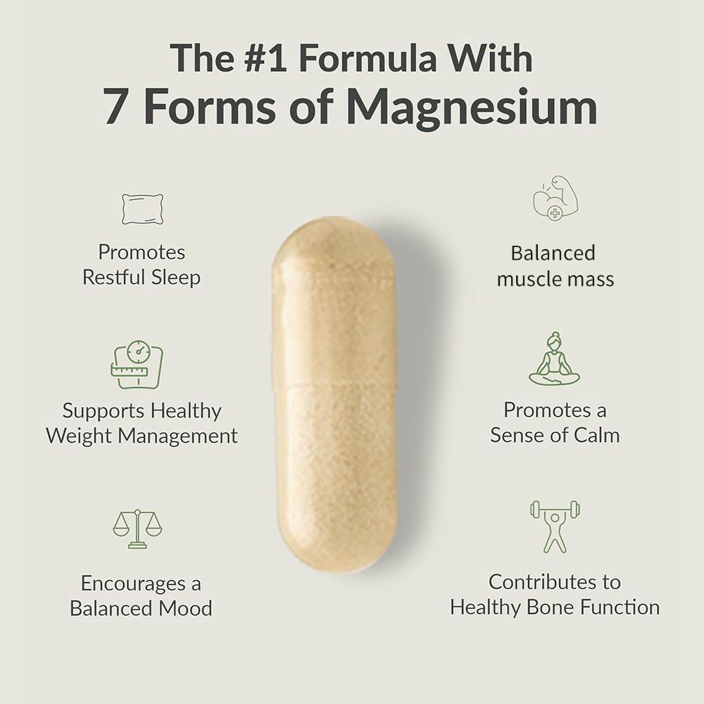 Magnesium complex supplement, beneficial for brain health, 120 capsules