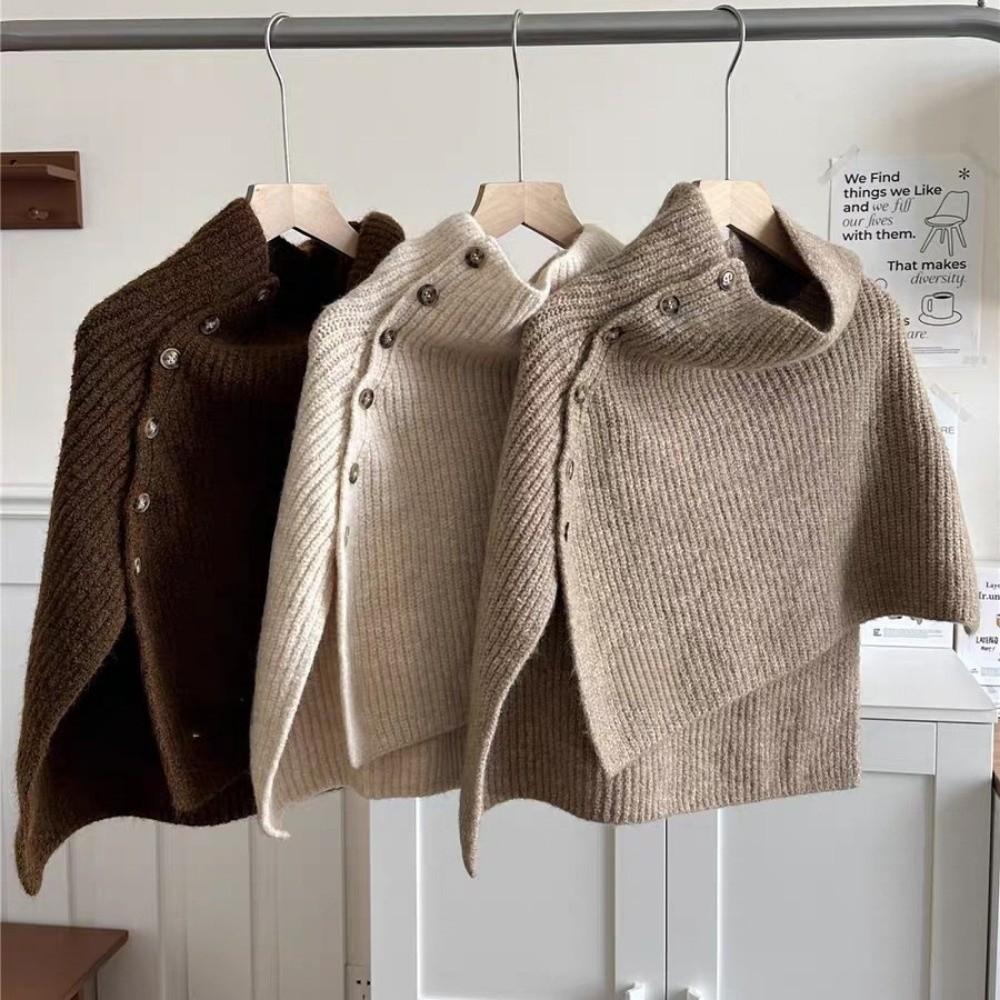 Fashion Winter Pullover Scarf Warm Knitted Turtleneck Shawl Button Design High Collar Scarf False Collar Clothes Accessories