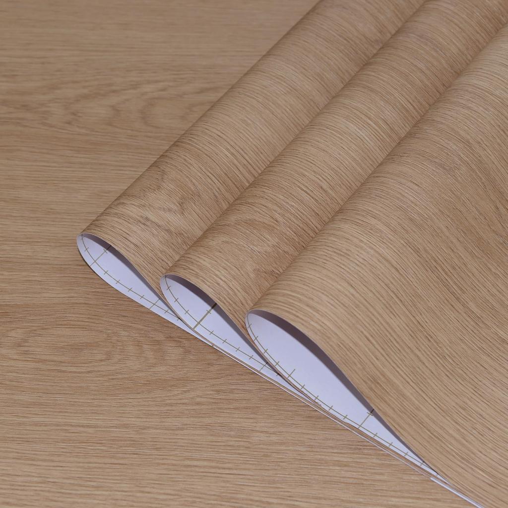 TOTIO Walnut Wood Grain Remake Ultra Wide Brown Wood Grain Wallpaper Oil Heat Light Brown Wood Grain Cutting Kitchen Bathroom Decoration Stylish