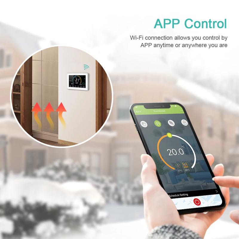 TUYA Wi-Fi Smart Большой цветной экран комнатный программируемый воздушный термостат WIFI для переключателя отопления охладителя Bridge Voice Alexa