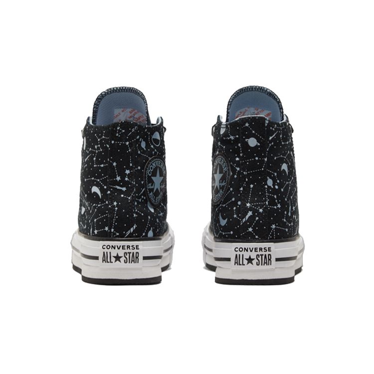 Converse Eva Lift Высокие детские парусиновые кеды Детские кроссовки Черные Синие 672117C
