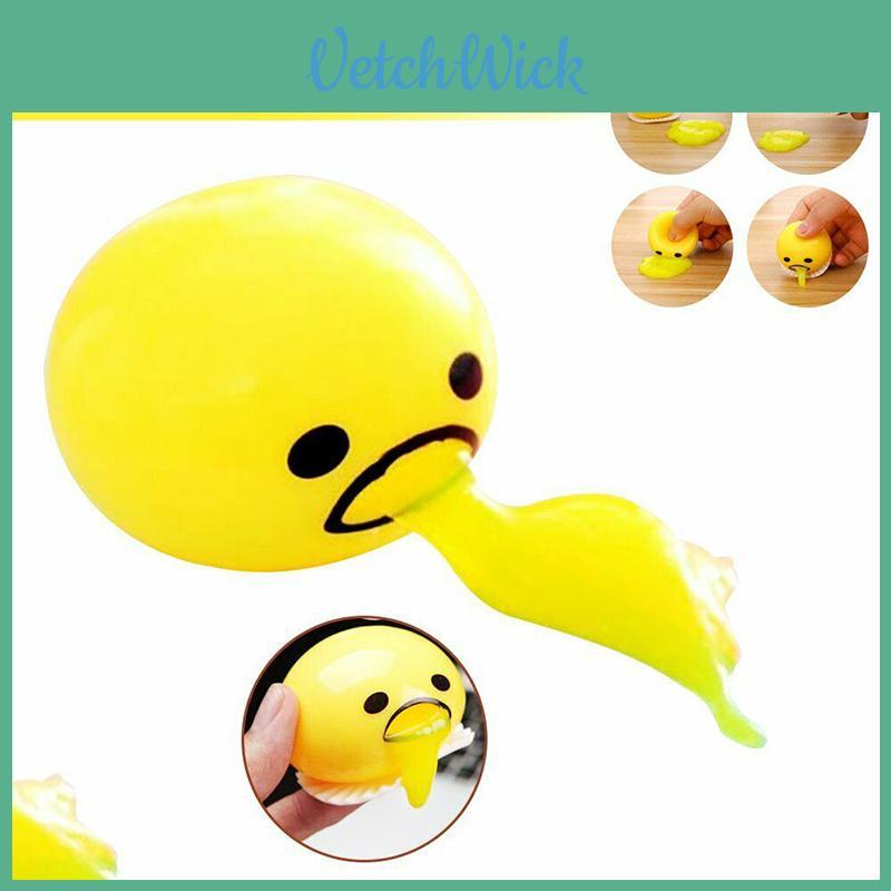 Amusing Squishy Puking Egg Yolk Stress Ball With Soft Yellow Goop Ideal For Kids Gifts