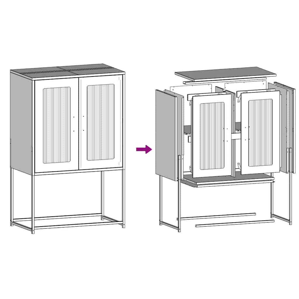 Highboard Pink 68 x 39 x 107 cm Steel
