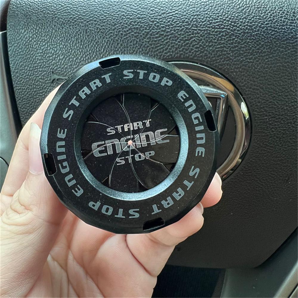 Car Engine Start Stop Switch Button Cover Moto Lgnition Decoration Sticker Rotatable Protect Cap Car Interior Decor Accessories