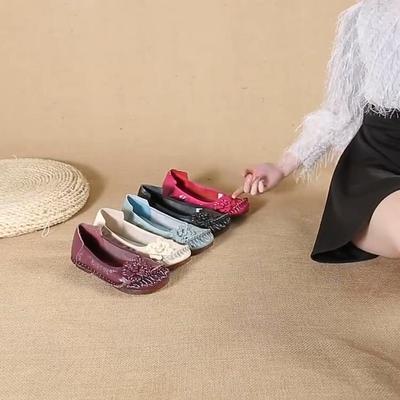 Женская обувь на плоской подошве из натуральной кожи, мягкие лоферы, женская повседневная обувь, однотонная винтажная женская обувь