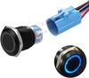 2pcs 12mm Latching Push Button Switch Black Shell with pre-Wiring, IP65 Waterproof Push Button Switch