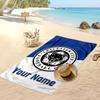 Leicester City Personalized Printed Beach Towel Soccer Logo Support Custom Name Text Absorbent Towel For Sport Travel Special Gift