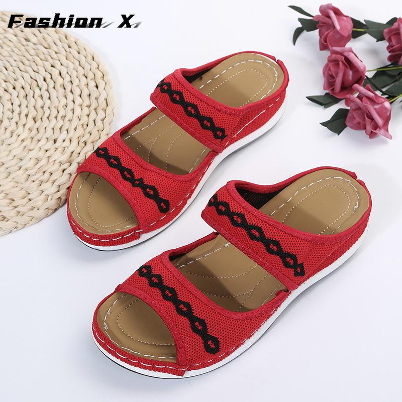 Women Sandals Breathable Mesh Summer Shoes For Women Low Heels Sandalias Beach Slippers Sandals