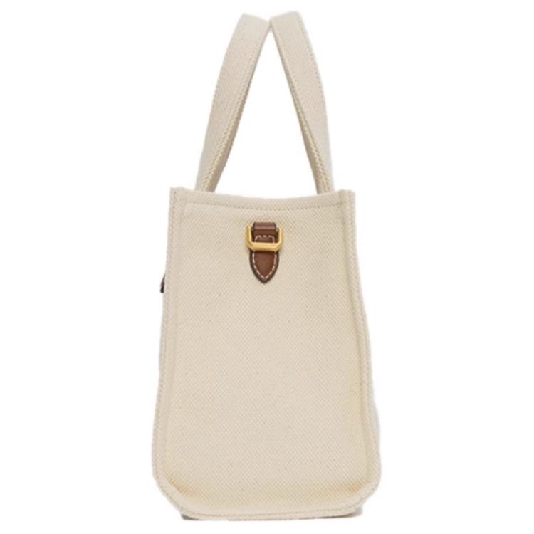 Bally Логотип Микро Марк Тканевая Сумка-тоут Сумка для покупок На плечо Через плечо Сумка-клатч Средняя Женская Сумка-тоут Натуральный 6310434