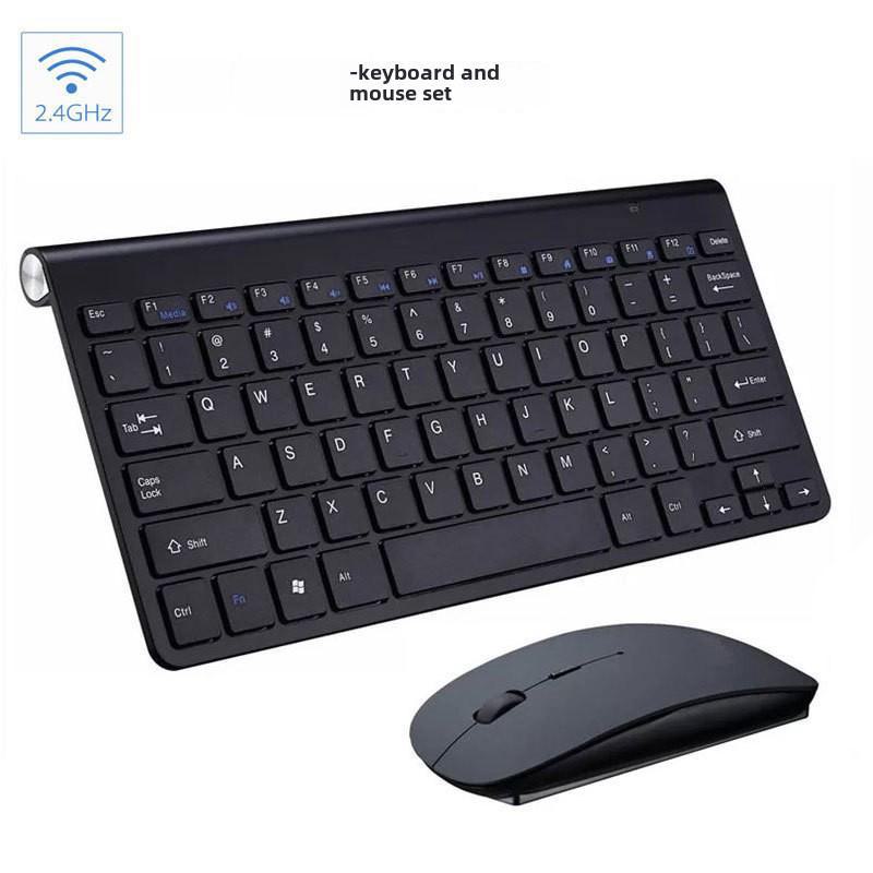 Ультратонкий комплект беспроводной клавиатуры и мыши 2.4G для Smart TV — бесшумный и беззвучный