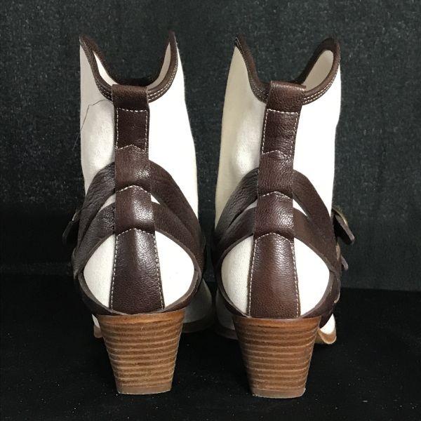 SEE BY CHLOE Кожаные короткие ботинки Белый 36 / 22.5-23.5 Инженерные Вестерн(ИСПОЛЬЗОВАЛ)