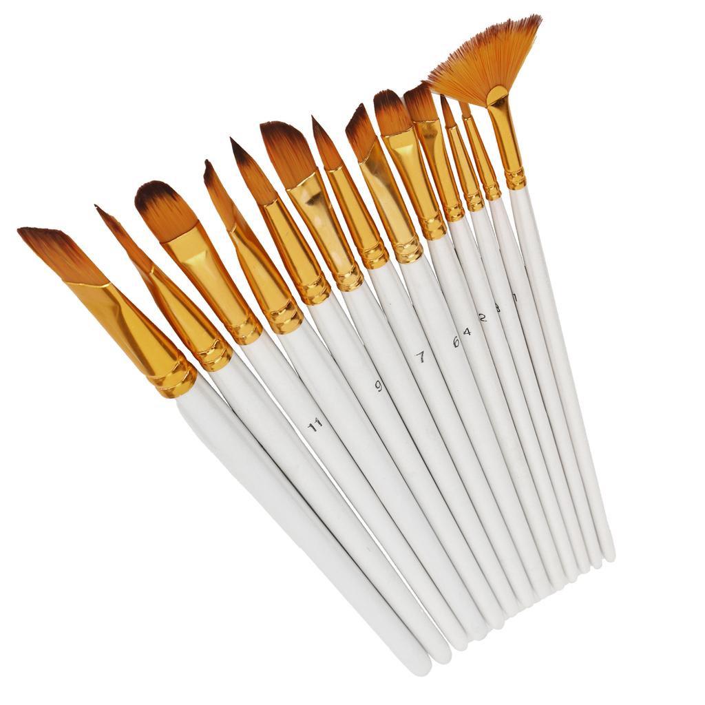 13 шт. кисти для художника, набор нейлоновых ручек, комбинированный жемчужно-белый стержень, инструмент для акварельной акриловой живописи