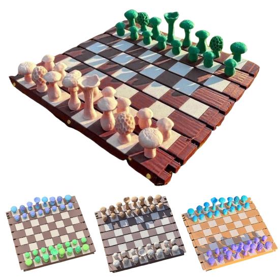 1 набор магнитных лесных грибов, шахматная игра с рулоном, доска для шахмат для детей и взрослых, портативная образовательная дорожная настольная игра-шашка