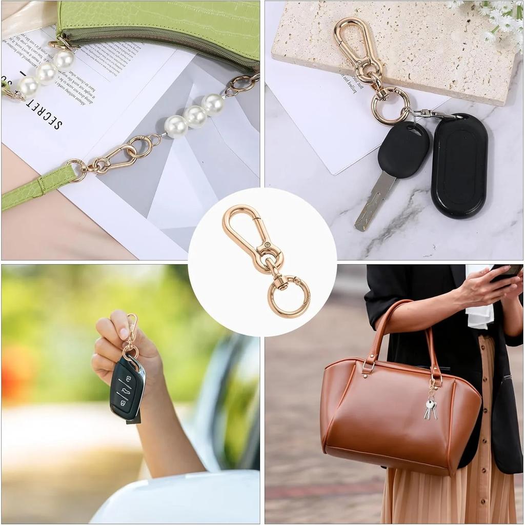 2 Pcs Swivel Trigger Snap Hook Lobster Claw Clasp Spring Loaded Clip, Double Opening Key Chain Clip for Bags Car Keys Keychain