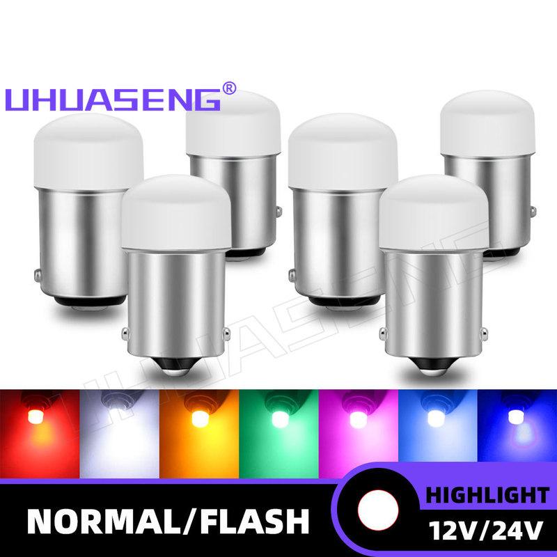 UHUASENG 12В 24В P21W Стробоскоп 1156 1157 Красный Мигающий BA15S BAY15D P21/5W Светодиодная Лампа R5W R10W Задний Стоп-Сигнал Заднего Хода Грузовик Лампа Автомобильная Лампа