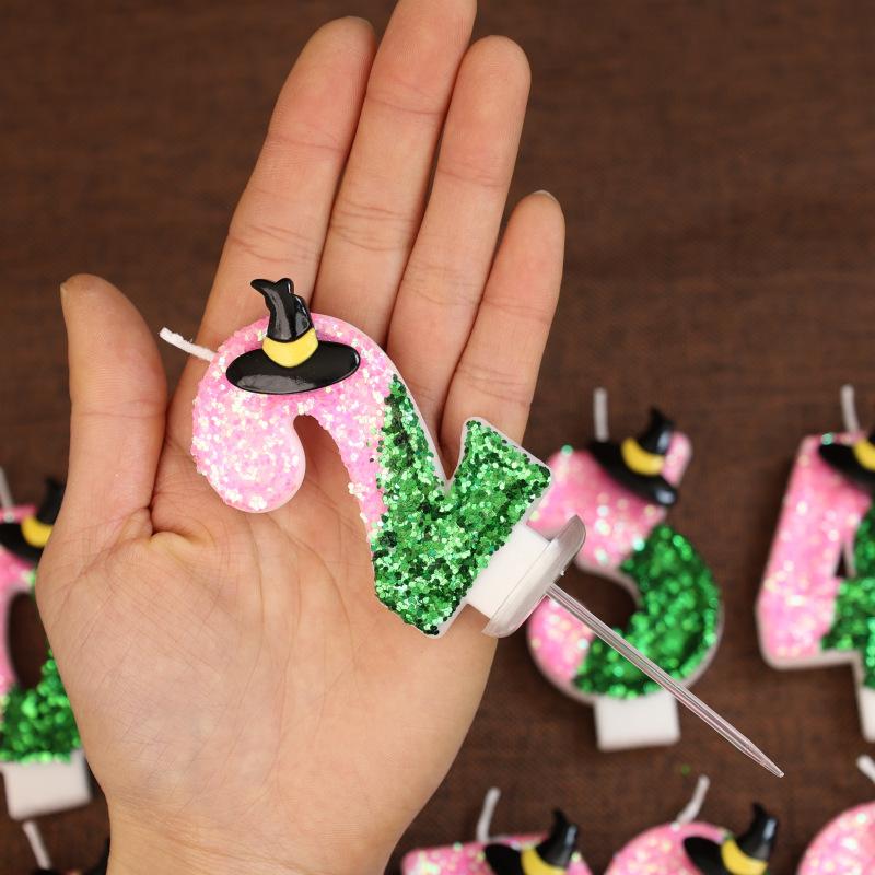 Свеча цифра с пайетками для дня рождения 0-9 креативное украшение для торта свеча цифра первого года шляпа волшебника