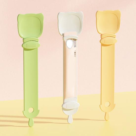 Cat Strip Feeder Clean Spoon Easy Squeeze with Card Slot Prevent Wasting Cat Treat Bars Squeezer Cereal Dispenser