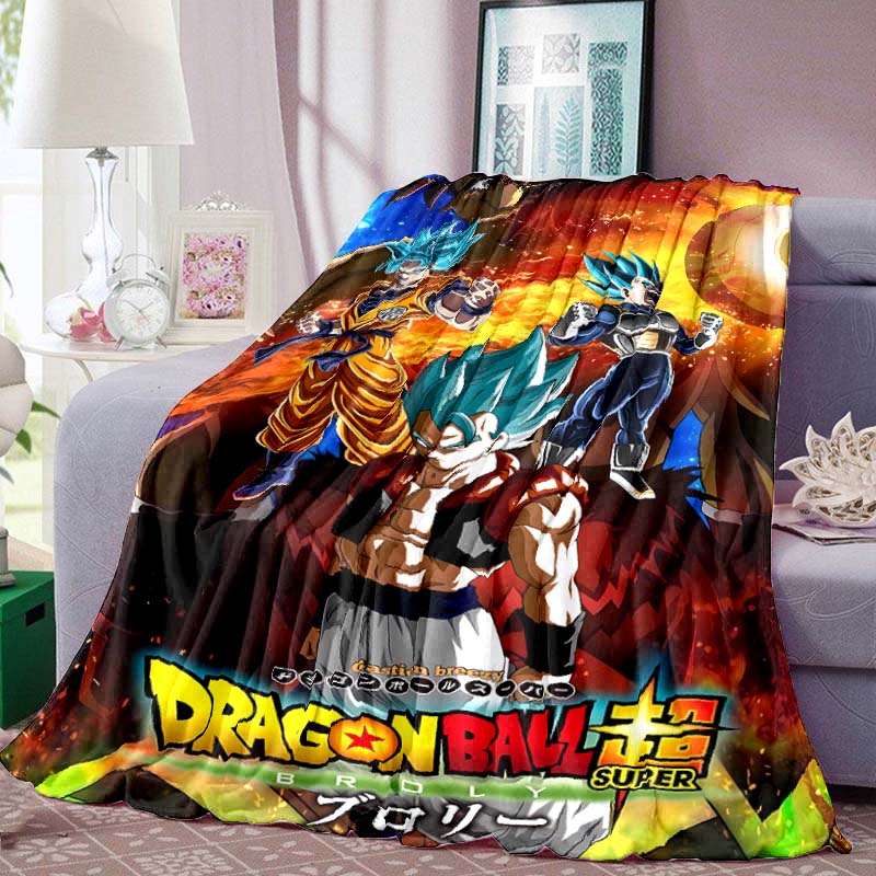 Dragon Ball Anime Print Blanket Warm Comfortable Flannel Blanket for Bedrooms, Sofas, Beds, Chairs, Picnics, Travel-LXR16