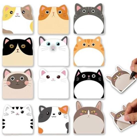 12 Types SetSticky NotesCatCuteMessageMemoCardStickerColor Paper360 SheetsAbon Abon (Cat Types)