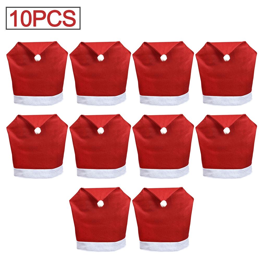 Christmas Chair Cover Red Non-woven Chair Cover Christmas Table Decoration Dining Chair Cover Christmas Party Party Supplies