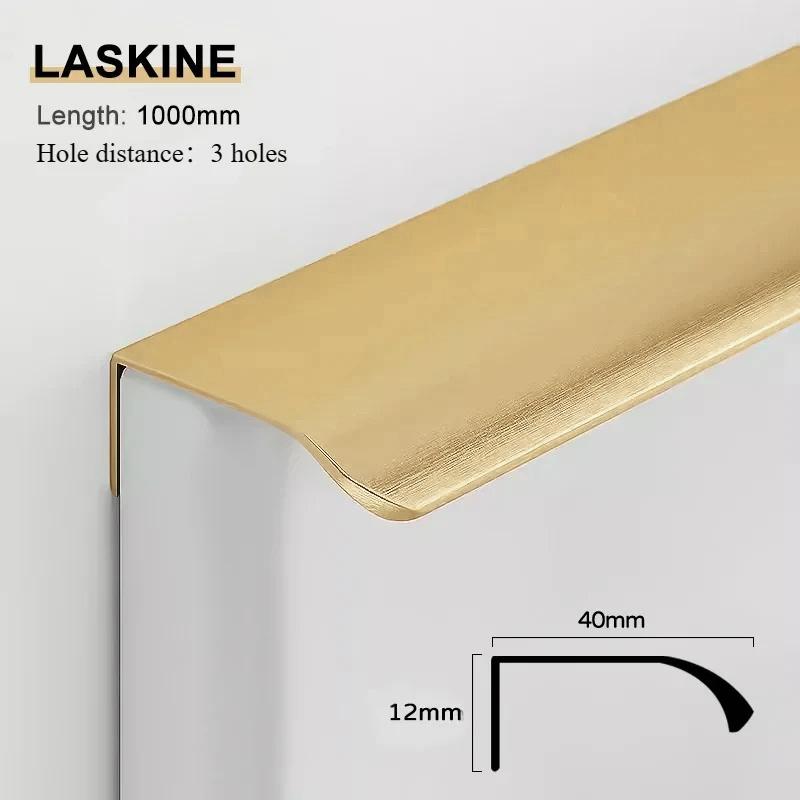 Hidden Furniture Handles Gold Black White Kitchen Cabinet Pulls Punch Free Handles for Cabinets and Drawers Arc Wardrobe Pulls