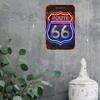 Неоновый алюминиевый знак Route 66 в стиле ретро, интересный алюминиевый плакат Route 66, украшение бара, ресторана, украшение улицы