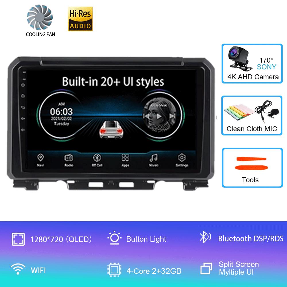 For Suzuki Jimny JB64 JB74 2018 2019 2020 Antoradio Android 14 2 Din Car Multimedia Stereo Player GPS Navigation Wifi DSP 9 Inch
