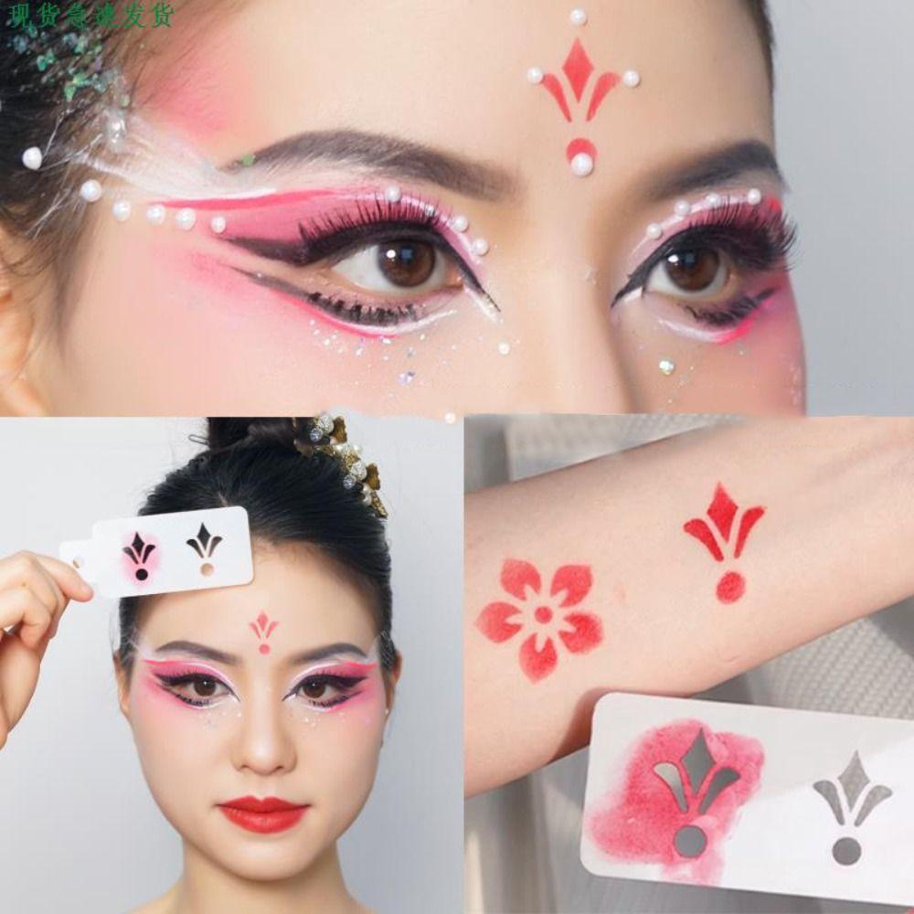 DIY цветы временные татуировки трафарет лоб боди-арт живопись трафарет руки руки ноги