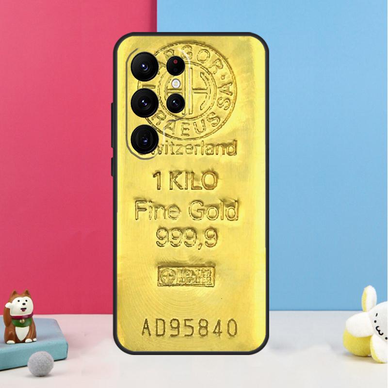 Швейцарский Чехол из Тонкого Золота для Samsung Galaxy S25 S26 Ultra S20 S21 S22 S23 S24 S10 Plus S25 FE Задняя Крышка Корпус