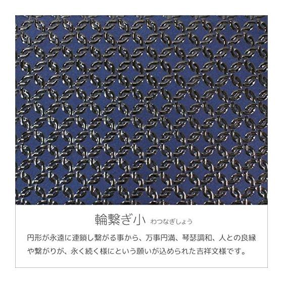 Кошелек для мелочи Inden-ya F-Coin Purse 05, Оленья кожа, Синяя основа x Черный лак, Кольцо-крепление Маленький узор, 1005-04-177, 6,5 см x 11 см x 1,7 см, 1 внешний